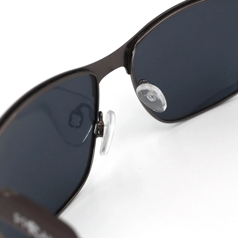 Piranha Sunglasses Mens Brown‎ Polarized Rectangular Metal Frame Shades 64343